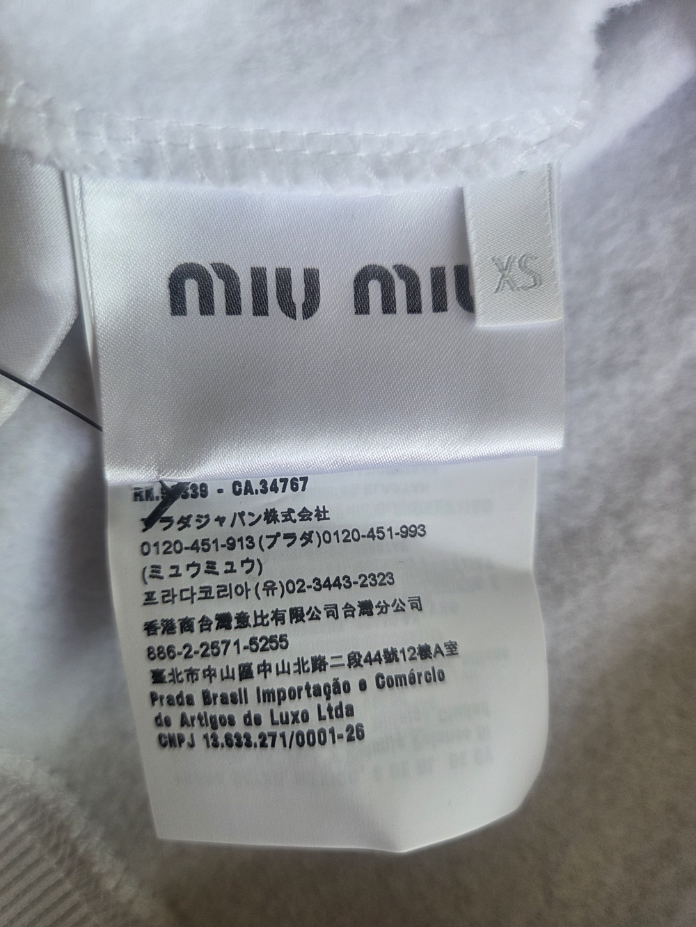 Miu Miu White Logo Sweatshirt - Picture 2 of 7